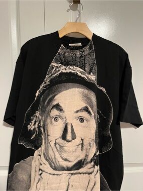 Stanley Desantis vintage 1992 Men's Black Graphic T Classic Scarecrow Print,